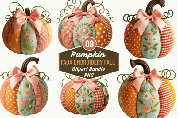 Faux Embroidery Fall Pumpkin Clipart Review