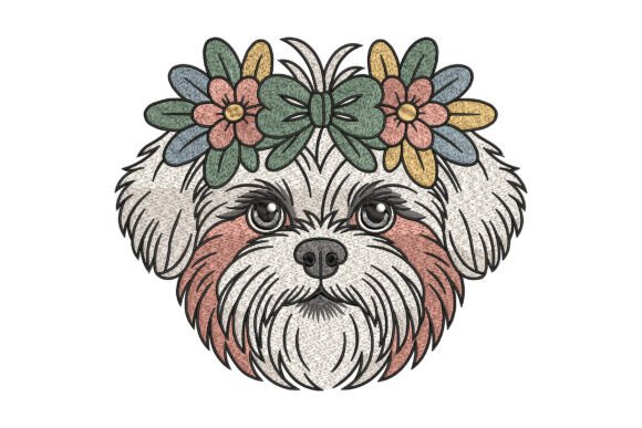 Floral Shih Tzu Head Embroidery Review