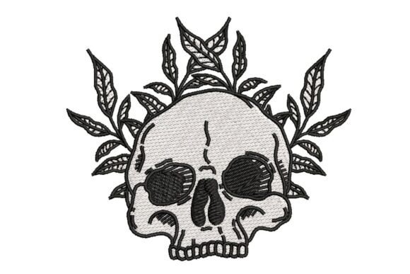Floral Skull with Leaf Crown Embroidery Design Review