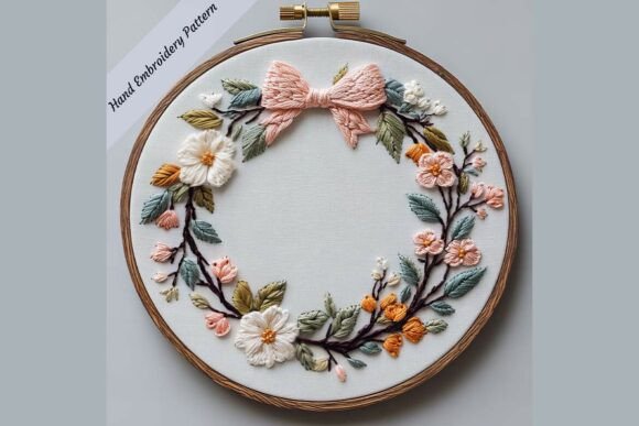 Hand Embroidery Floral Wedding Wreath 04 Review