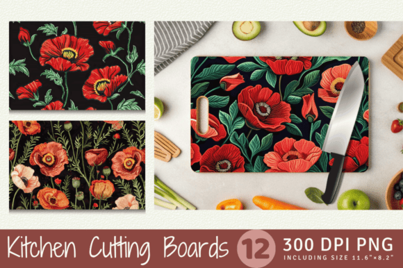 Poppy Flowers Embroidery Cutting Boards Review