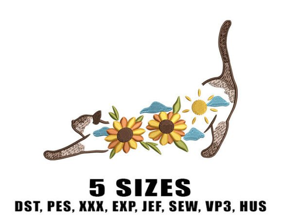 Stretch Cat Sunflowers Embroidery Design Review