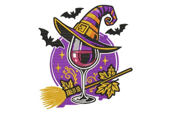 Witch Wine Glass Halloween Embroidery Review
